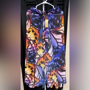 Colorful Butterfly Print Swim Coverup